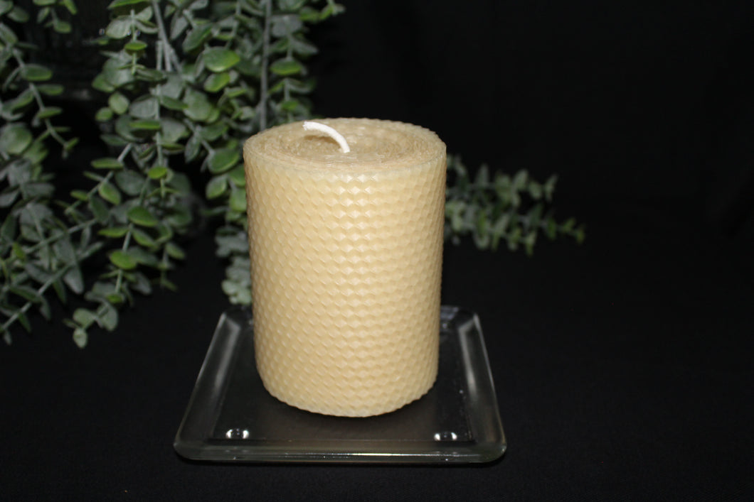 Small Beeswax Pillar Candle